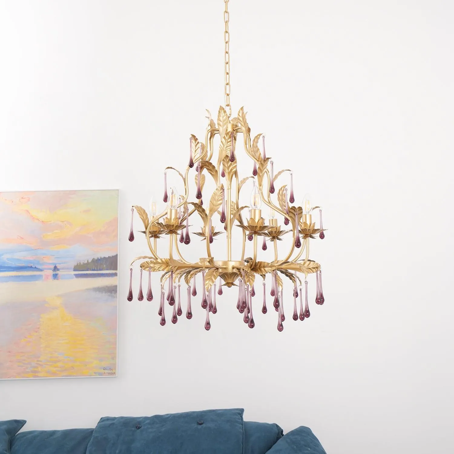 Purple Murano Chandelier