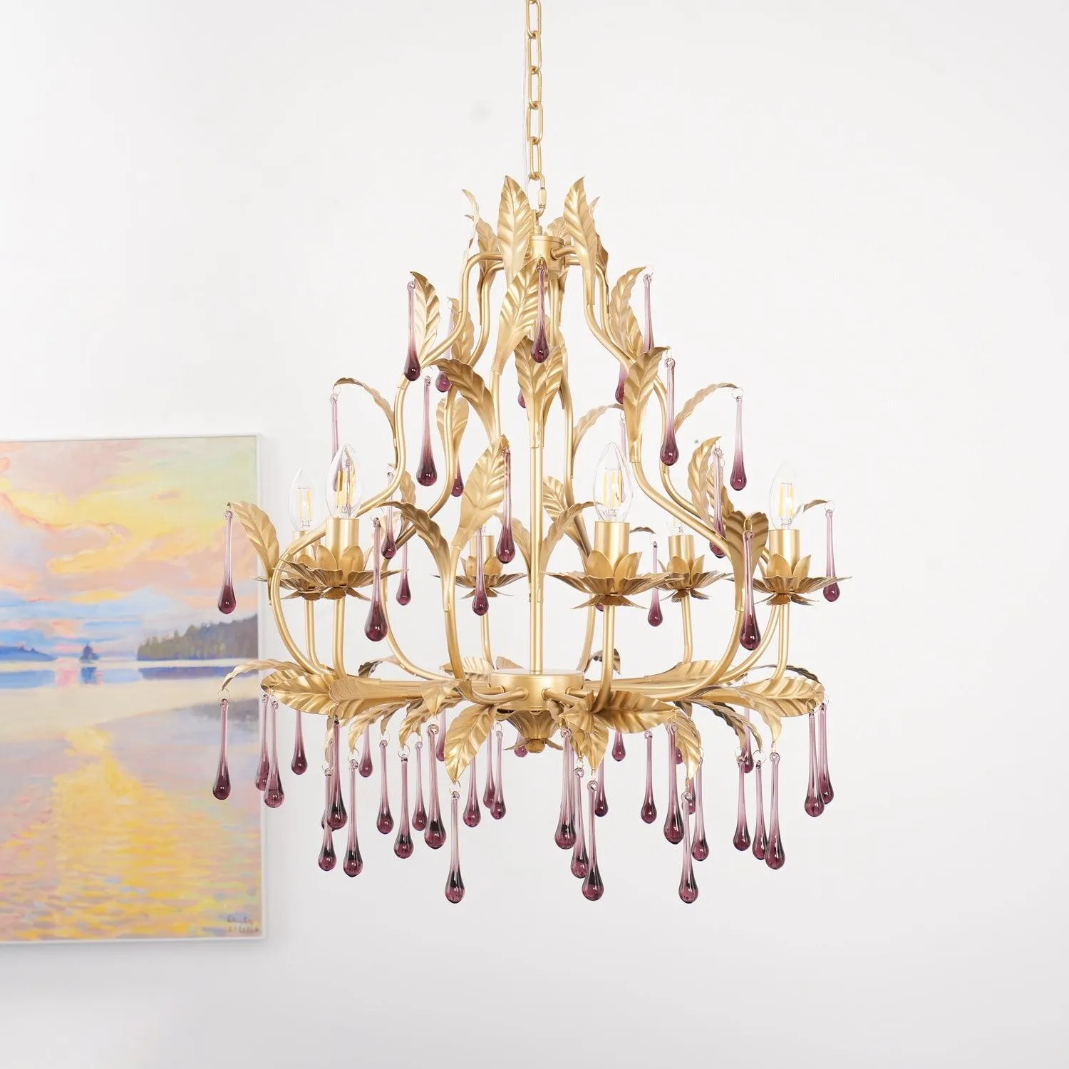 Purple Murano Chandelier