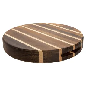 R Forest Cutting Board Round Multi Wood Acacia & Rubberwood 30cm Dia 4.5cm