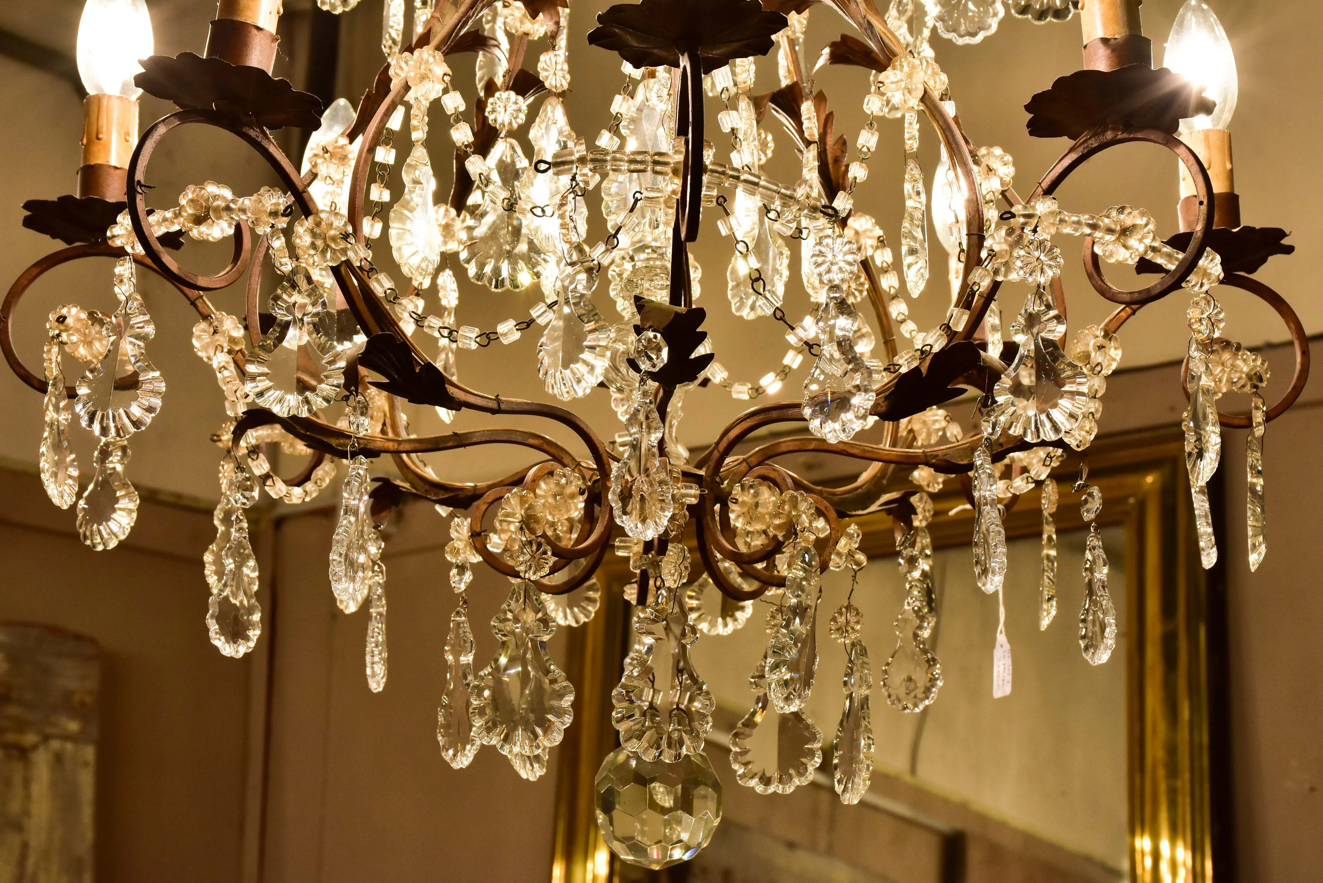 Rare pair of early 20th century crystal chandeliers