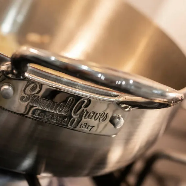 Samuel Groves Classic Stainless Steel Triply Chefs Pan with Side Handles