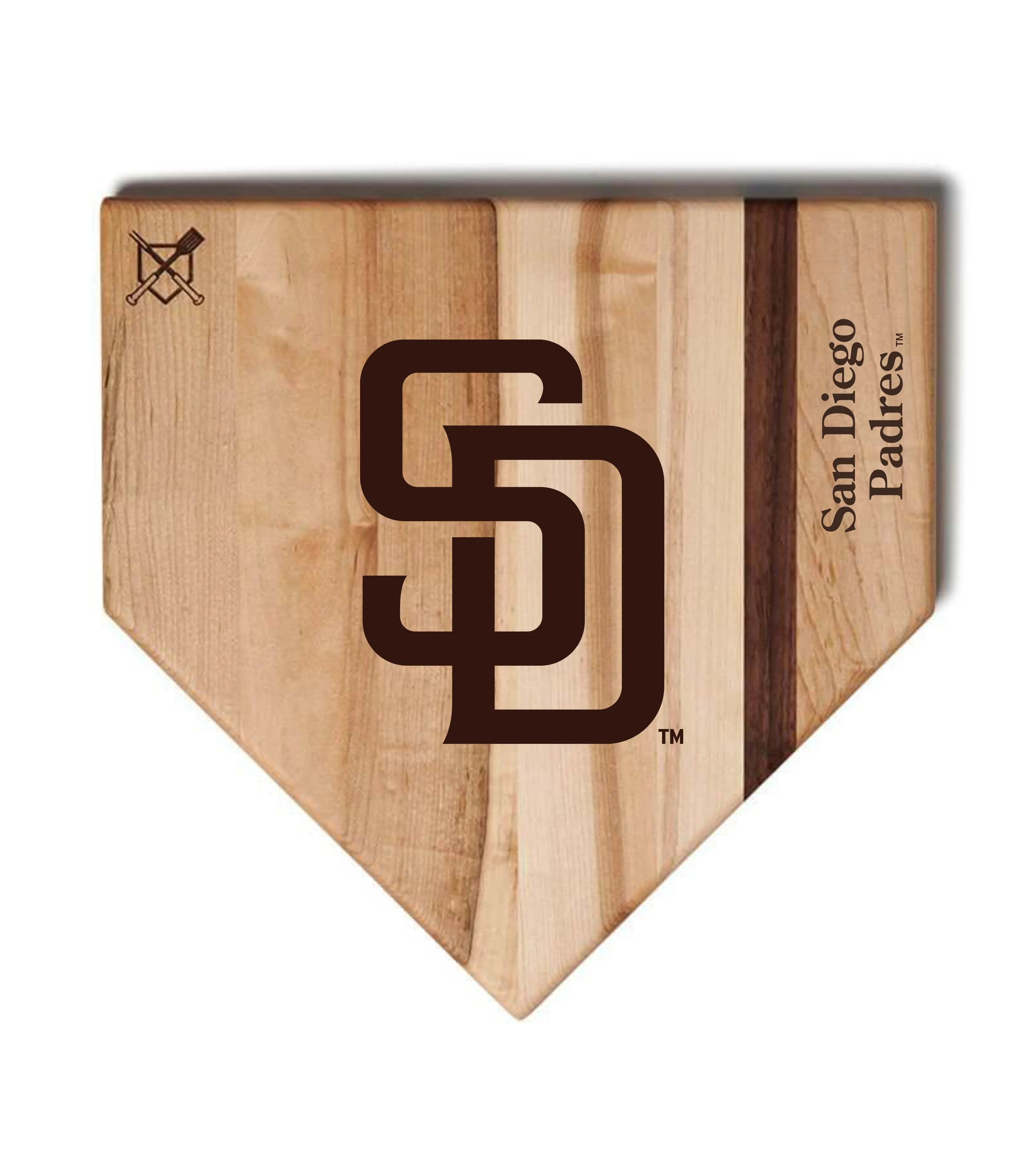 San Diego Padres Home Plate Cutting Boards | Multiple Sizes | Multiple Designs