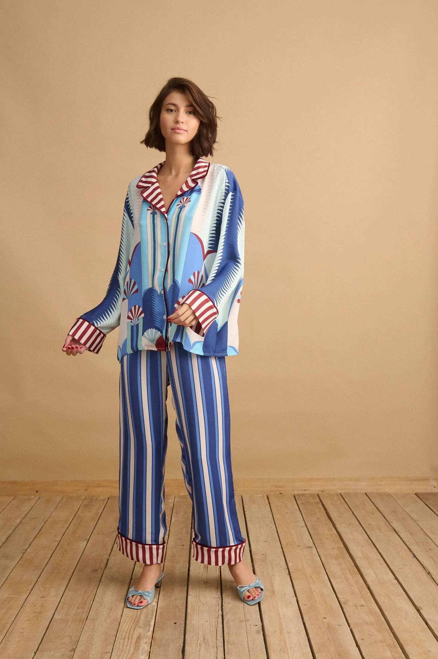 Silk Pyjamas Trousers (Fan)