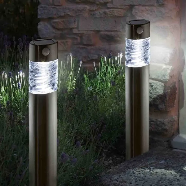 Smart Solar Pharos Stainless Steel Motion Activated Bollard Light