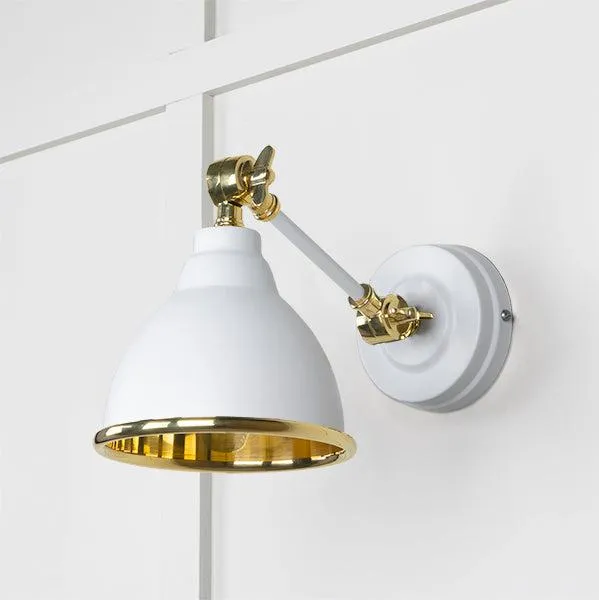 Smooth Brass Brindley Wall Light in Flock | From The Anvil