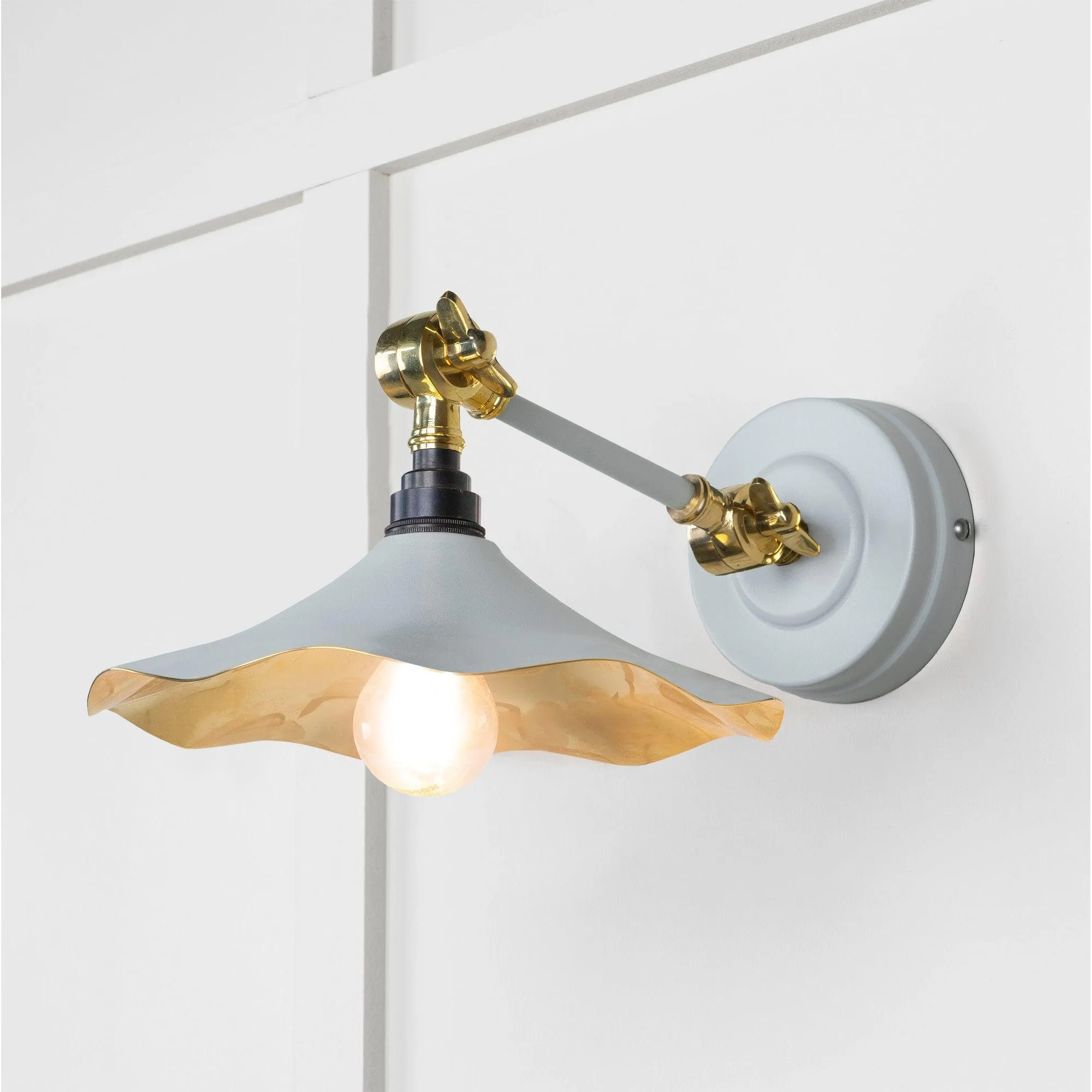 Smooth Brass Flora Wall Light in Birch | From The Anvil