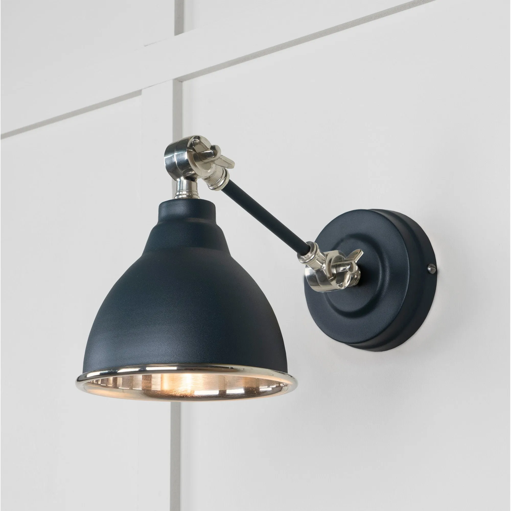 Smooth Nickel Brindley Wall Light in Soot | From The Anvil