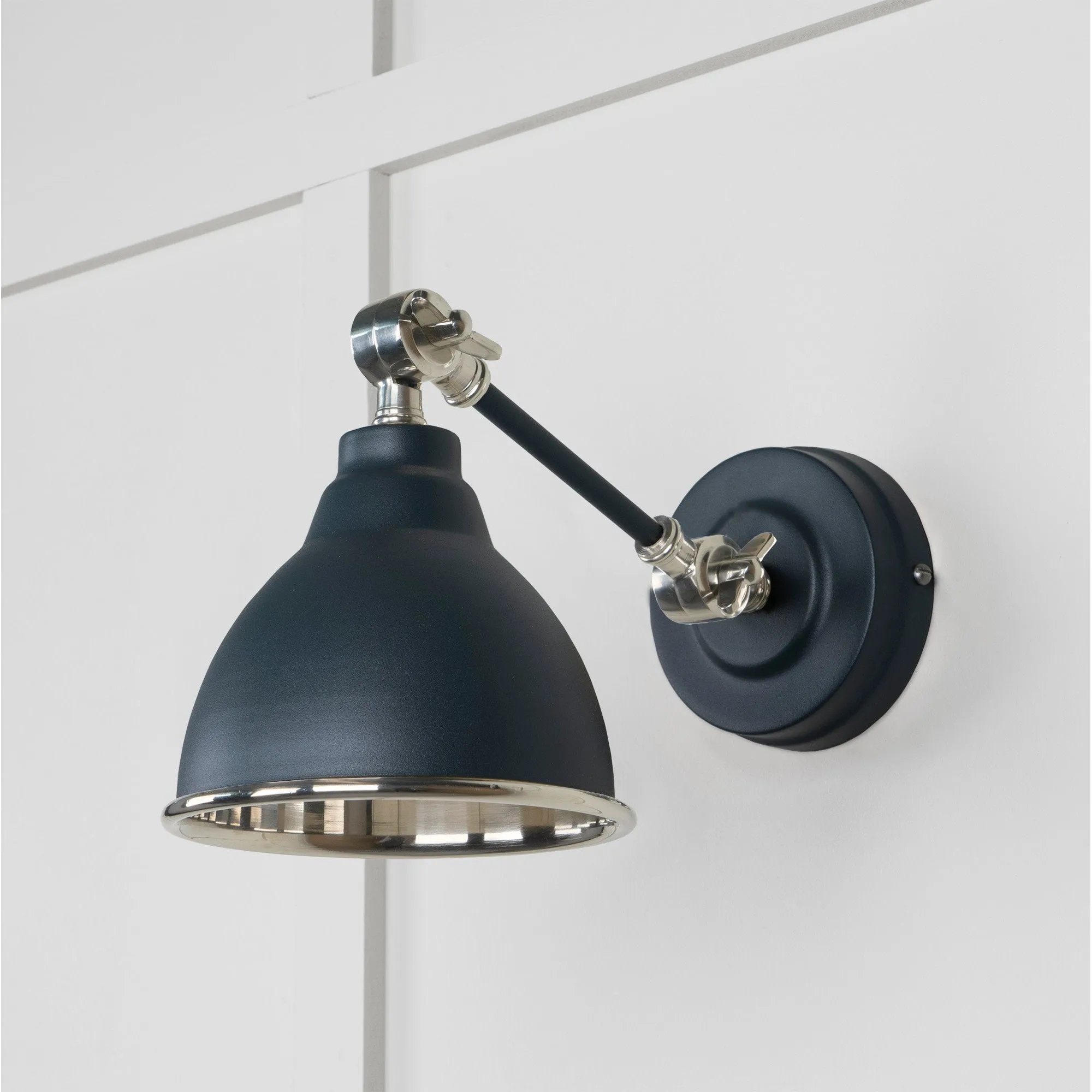 Smooth Nickel Brindley Wall Light in Soot | From The Anvil