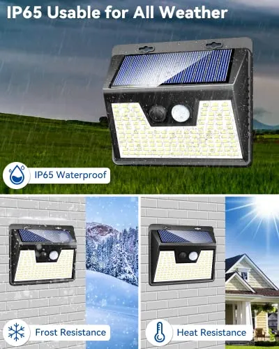 Solar Outdoor Lights [10 Pack/140LED], Peasur Motion Sensor Outdoor Lights Ultra-Bright, Solar Powered Security Lights 3 Working Modes, Solar Lights Outdoor Waterproof for Outside Garden Yard (500LM)