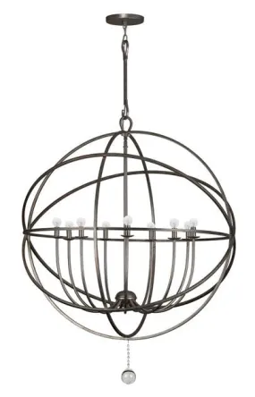 SOLARIS 9 LIGHT SPHERE CHANDELIER, ENGLISH BRONZE