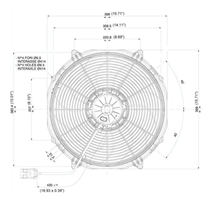 SPAL Electric Radiator Fan (16" - Puller Style - Extreme Performance - 1953 CFM) 30102803