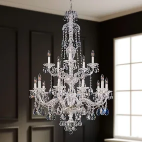 Sterling 15 Light Gold Chandelier with Crystals from Swarovski