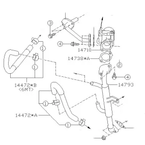 Subaru EGR Valve Hoses 2015-2021 WRX