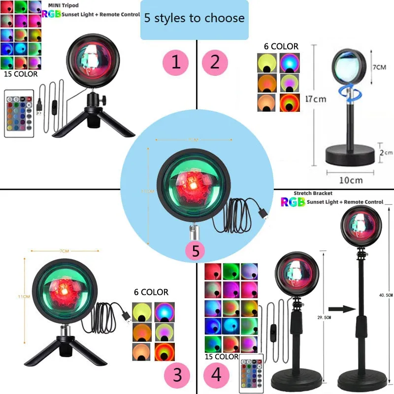 Sunset Projector Lamp Rainbow Atmosphere Projector