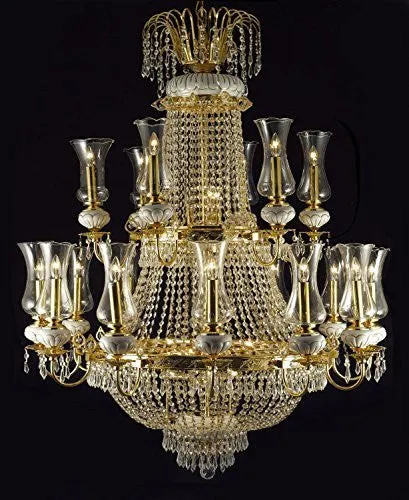 Swarovski Crystal Trimmed Chandelier French Empire Crystal Chandelier Lighting W 40" X H 50" - A81-519/21 7Sw