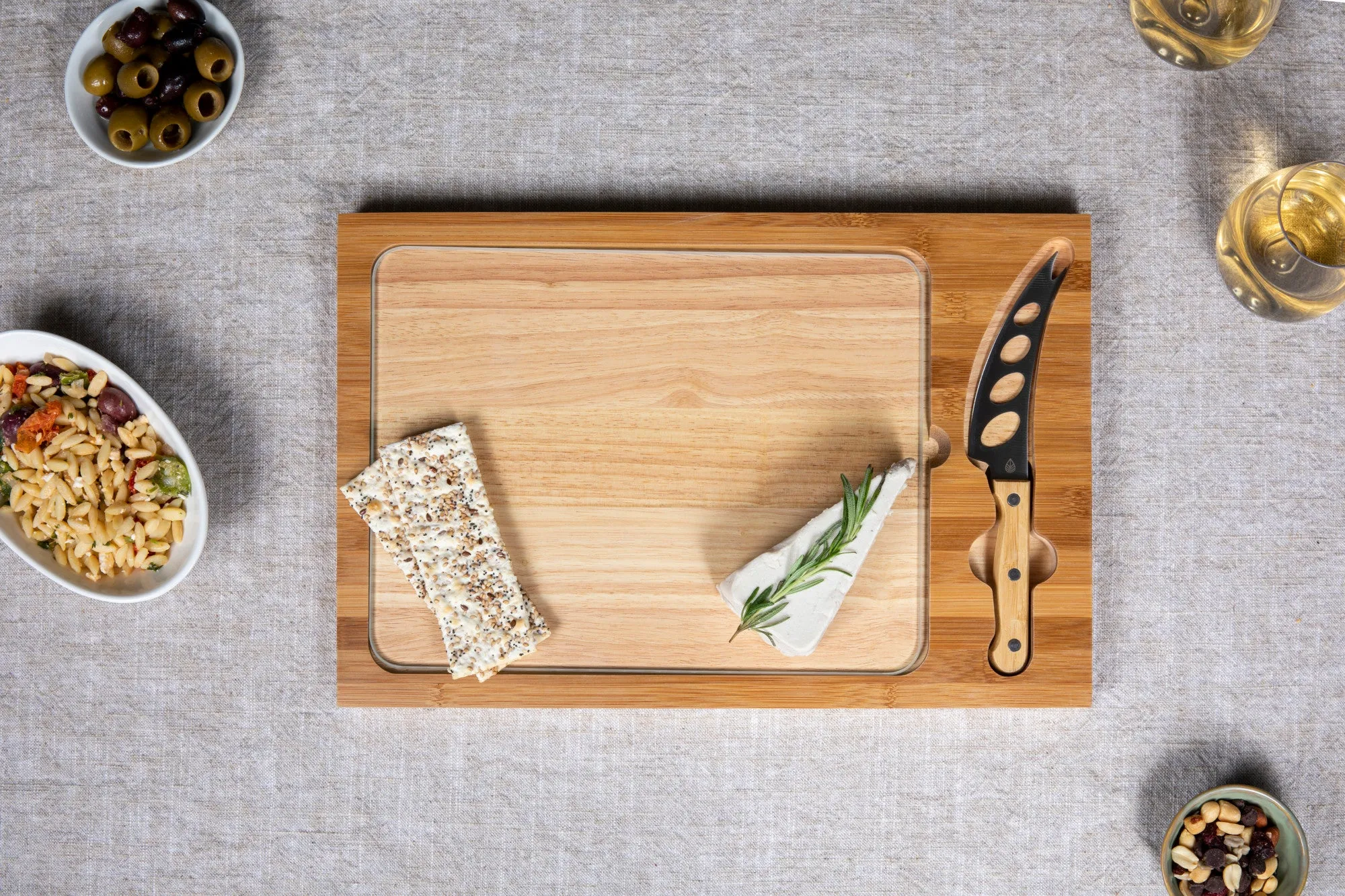 Tampa Bay Rays Baseball Diamond - Icon Glass Top Cutting Board & Knife Set