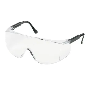 TC110 MCR Safety TC1 Series Safety Glasses, Clear Lens, Nylon Black Temple