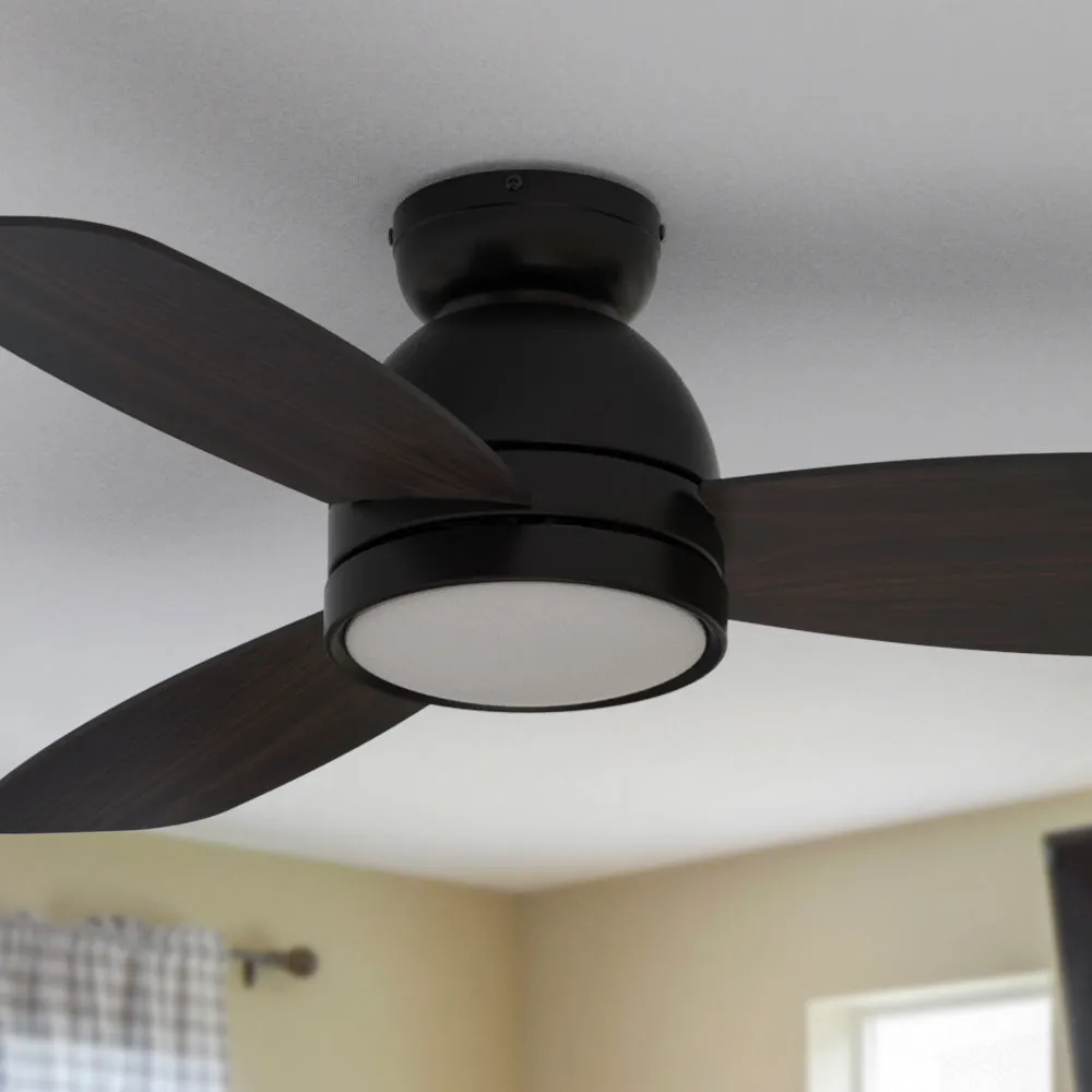 Thibault Flush Mount Ceiling Fan with LED Light and Remote 44 inch