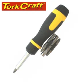 TORK CRAFT RATCHET SCREWDRIVER 13 IN 1 WITH INSERT BITS KT2675