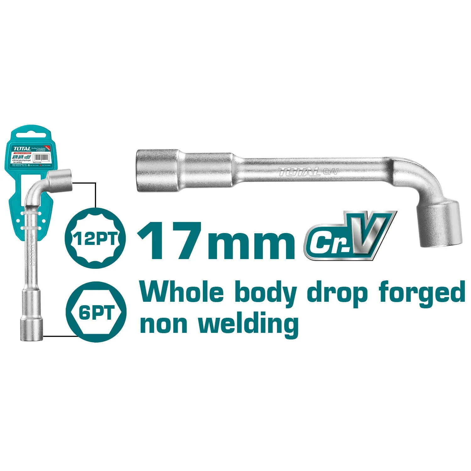 Total L-angled socket wrench 17mm THWL1706