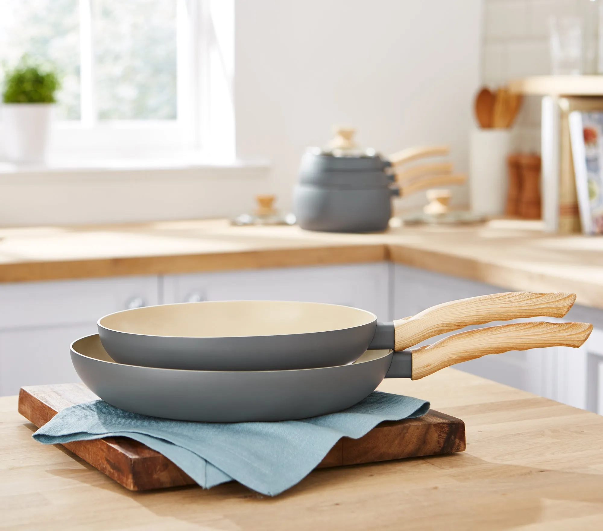 Tower Scandi Fry Pan Set 2 Piece  - Grey