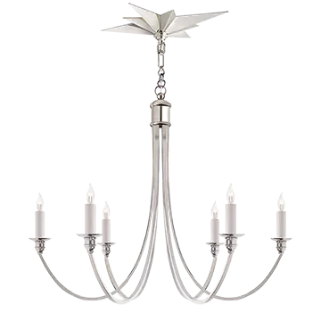 VENETIAN MEDIUM CHANDELIER, POLISHED NICKEL