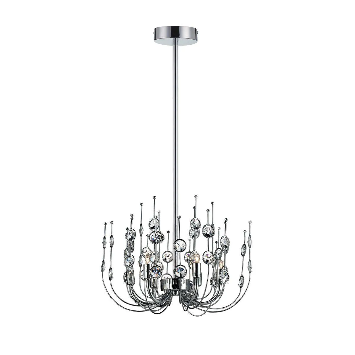 Vice 17 in. 6 Lights Chandelier Chrome Finish