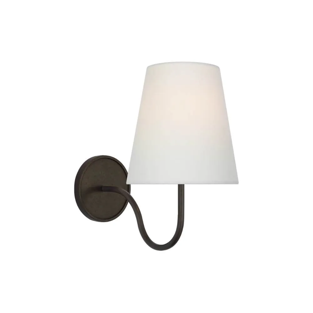 Visual Comfort Lyndsie Small Sconce with Linen or Wicker Shade