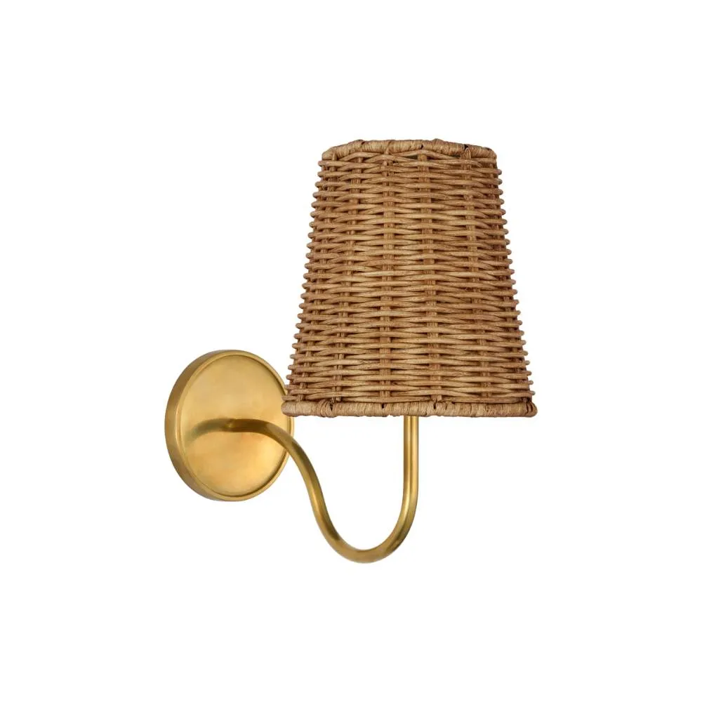 Visual Comfort Lyndsie Small Sconce with Linen or Wicker Shade