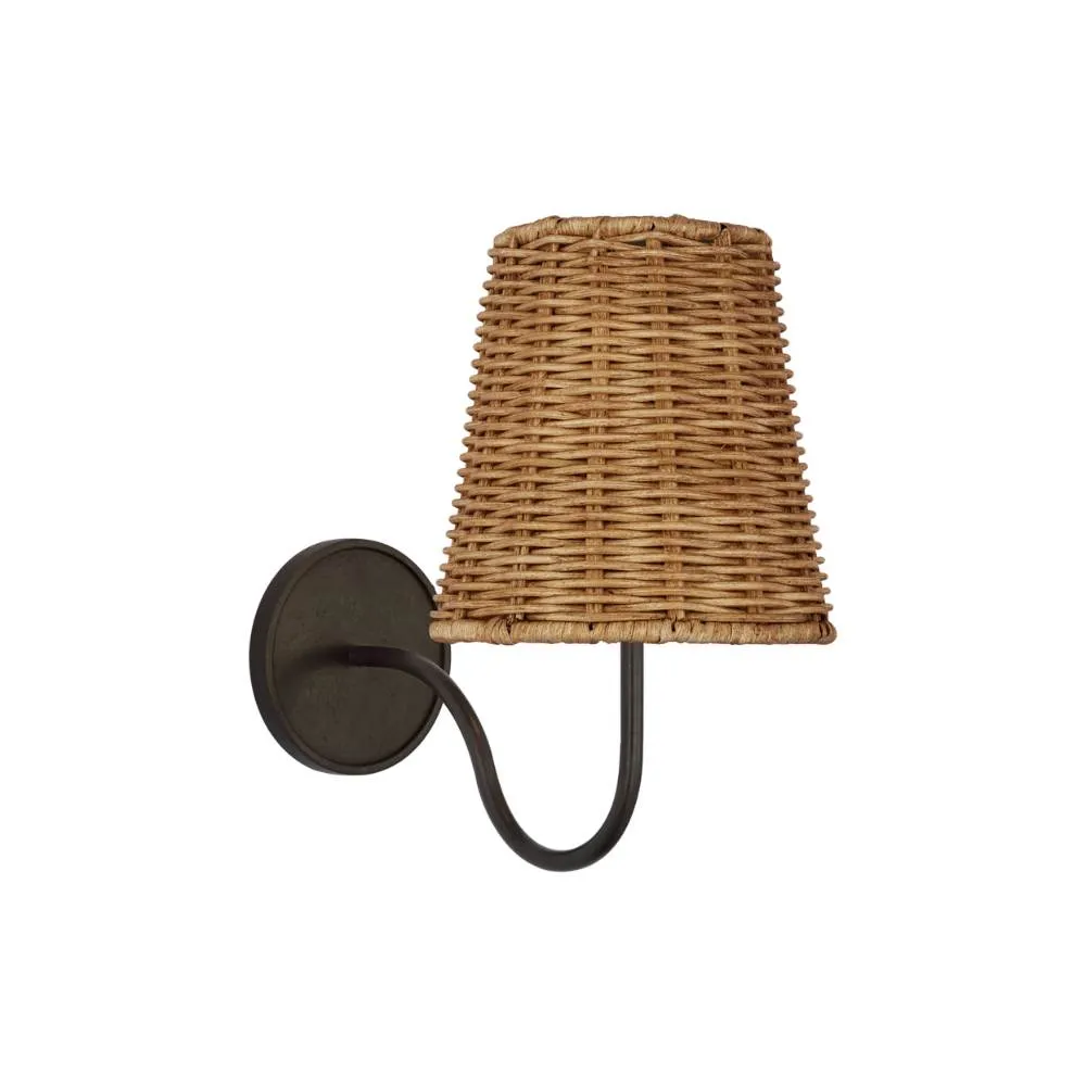 Visual Comfort Lyndsie Small Sconce with Linen or Wicker Shade