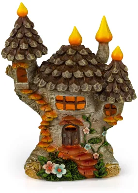 VP Home Pinecone Fairy Cottage Solar Powered LED Outdoor Decor Garden