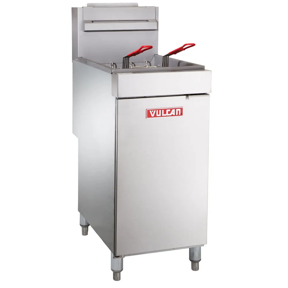 Vulcan LG400 45-50 Lb. Natural Gas Floor Fryer - 120,000 BTU