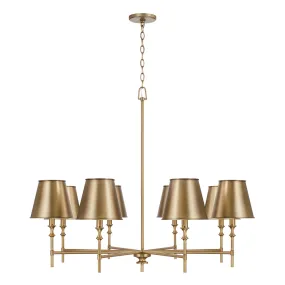 WHITNEY 8-LIGHT CHANDELIER, AGED BRASS