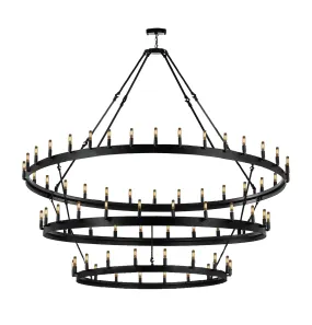 Wrought Iron Vintage Barn Metal Castile Three Tier Chandelier Chandeliers Industrial Loft Rustic Lighting W 70" H 66" - G7-3428/36 30 24