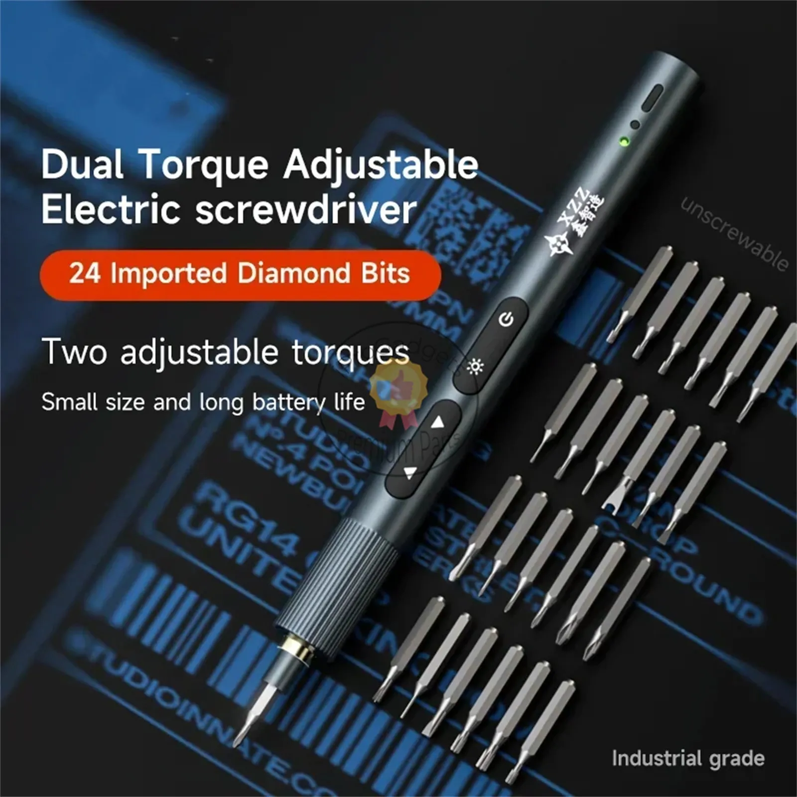 XZZ ES24 Dual Torque Adjustable Electric Screwdriver With 24Pcs Bits Portable Repair Kit USB Cordless Professional Home Tools