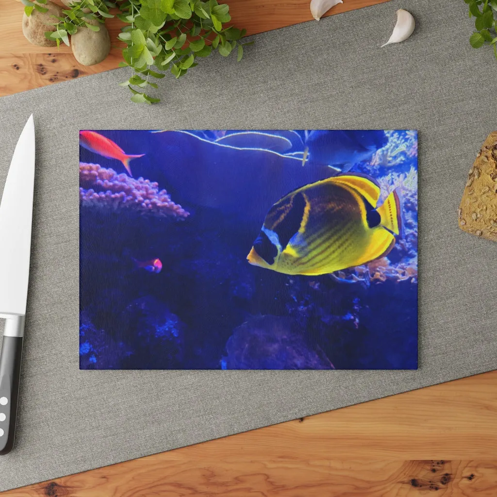 Yellow Fish Glass Cutting Board