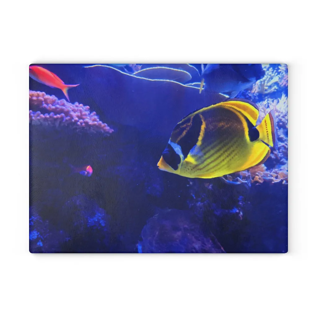 Yellow Fish Glass Cutting Board