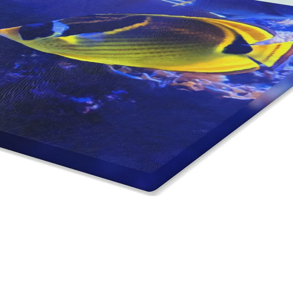 Yellow Fish Glass Cutting Board