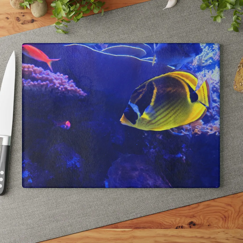 Yellow Fish Glass Cutting Board