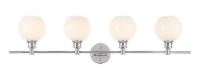 ZC121-LD2323C - Living District: Collier 4 light Chrome and Frosted white glass Wall sconce