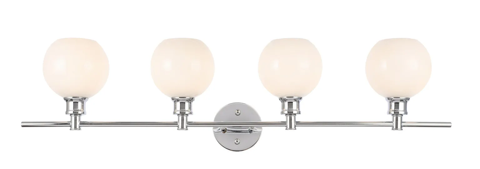 ZC121-LD2323C - Living District: Collier 4 light Chrome and Frosted white glass Wall sconce