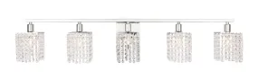 ZC121-LD7015C - Living District: Phineas 5 light Chrome and Clear Crystals wall sconce